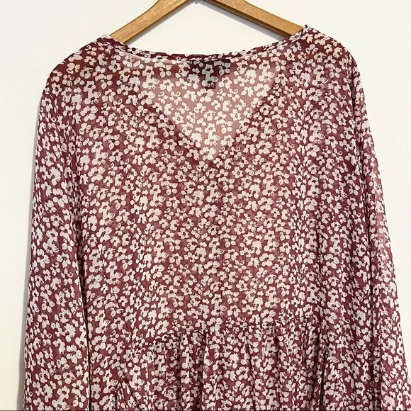 ❌SOLD❌➕ Lane Bryant Floral Semi Sheer Button Front Blouse Womens Plus Size 22/24 - Picture 8 of 9